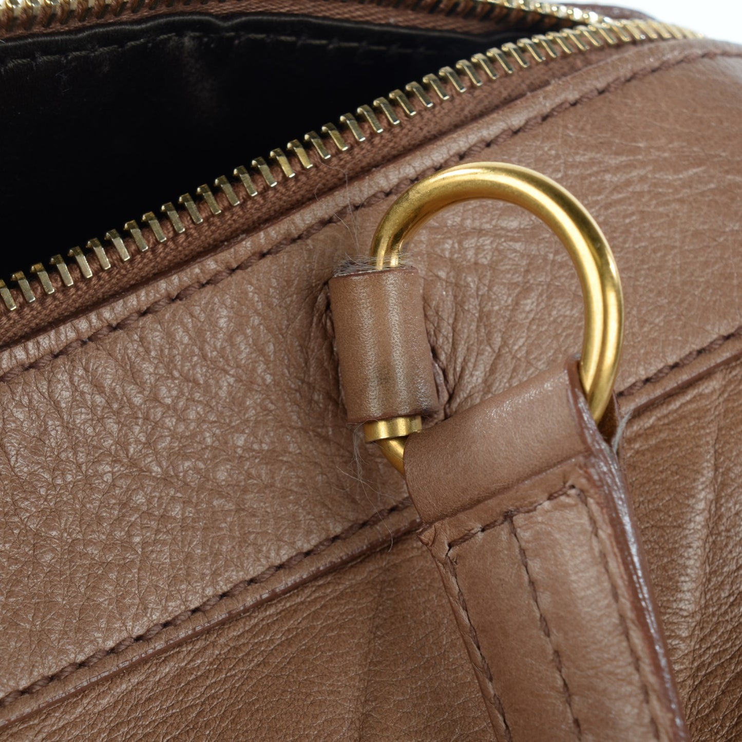 Calfskin Large Vanity Bowler Camel