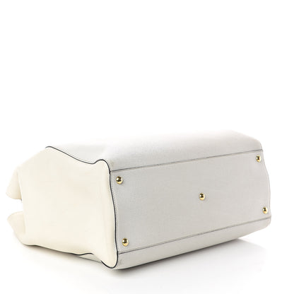 Fendi Vitello Elite Large 2Jours Tote Latte Bianco 4 of 15