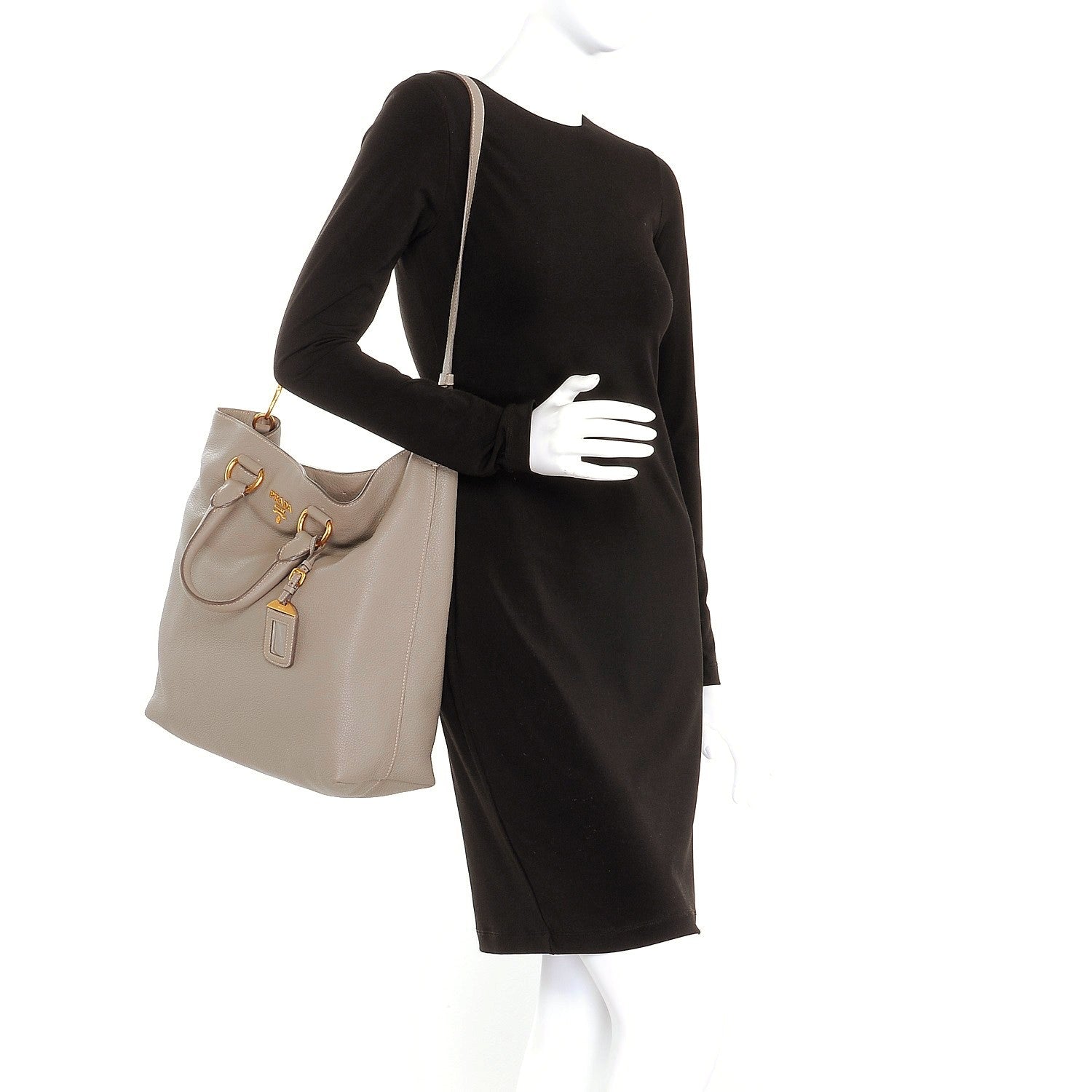 Prada Vitello Daino Tote Argilla 2 of 10
