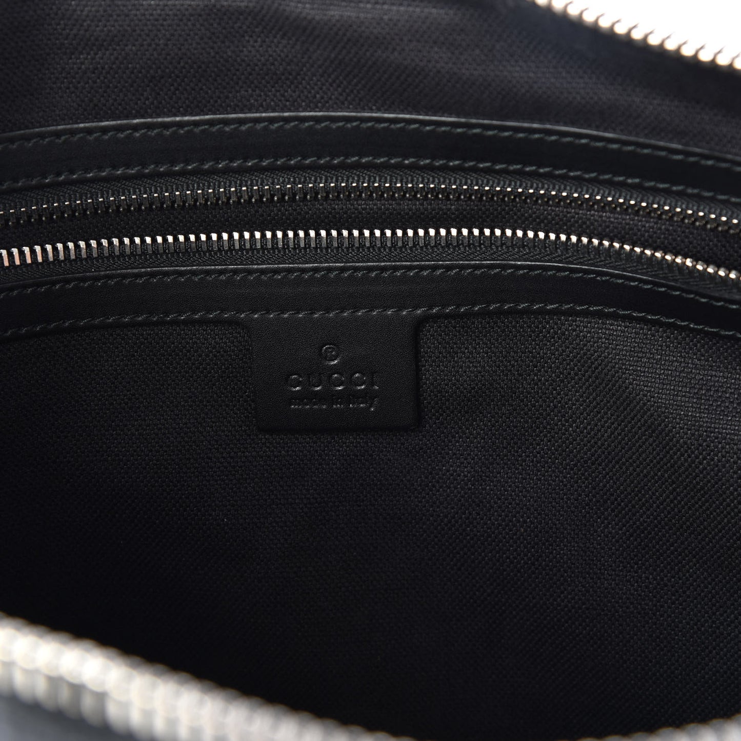 Soft GG Supreme Monogram Appia Calfskin Web East West Messenger Bag Black Grey