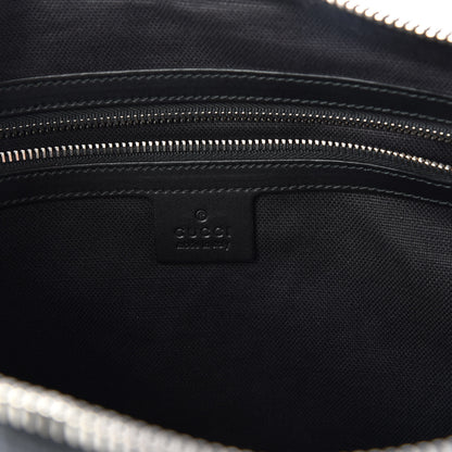 Gucci Soft GG Supreme Monogram Appia Calfskin Web East West Messenger Bag Black Grey 7 of 8