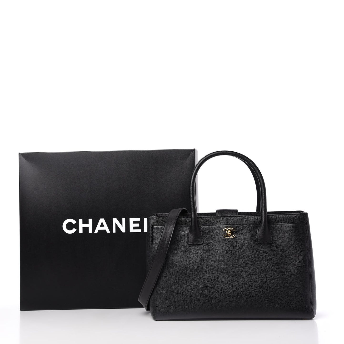 Calfskin Cerf Shopper Tote Black