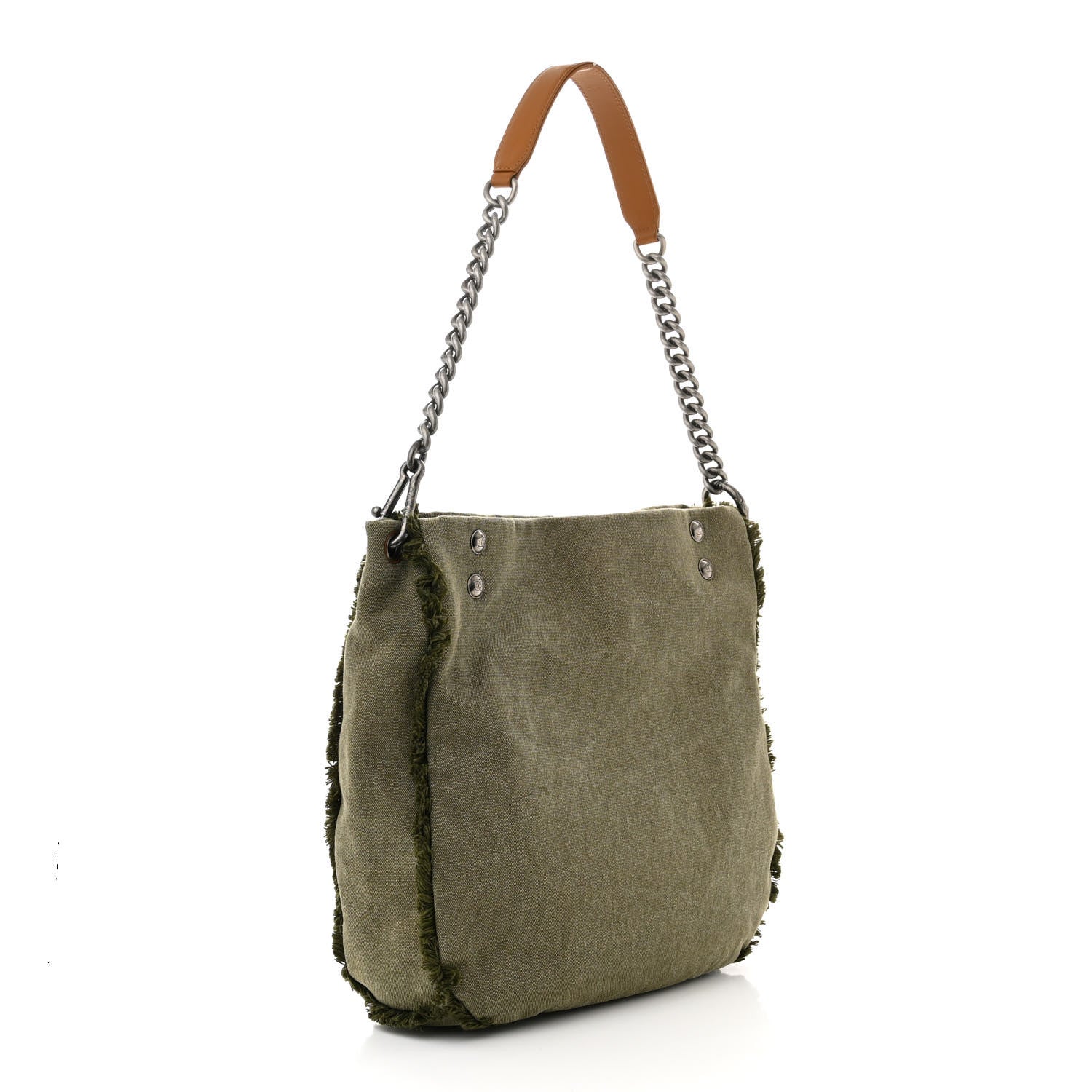 Chanel Canvas Sequins Cubano Trip Hobo Khaki 3 of 10