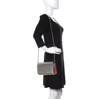 Christian Louboutin Metallic Calfskin Spikes Multimetal Paloma Clutch Silver 2 of 10