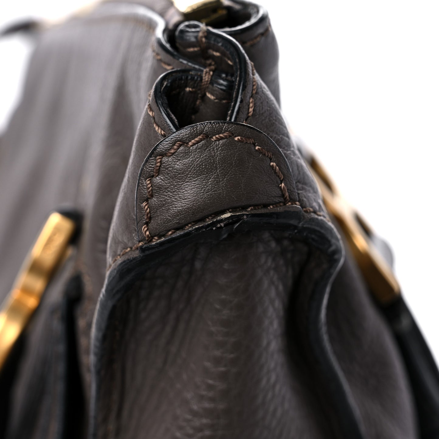 Calfskin Large Marcie Satchel Truffle