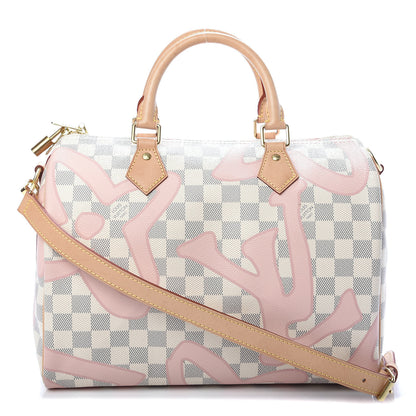 Louis Vuitton Damier Azur Tahitienne Speedy Bandouliere 30 Rose Ballerine 1 of 11