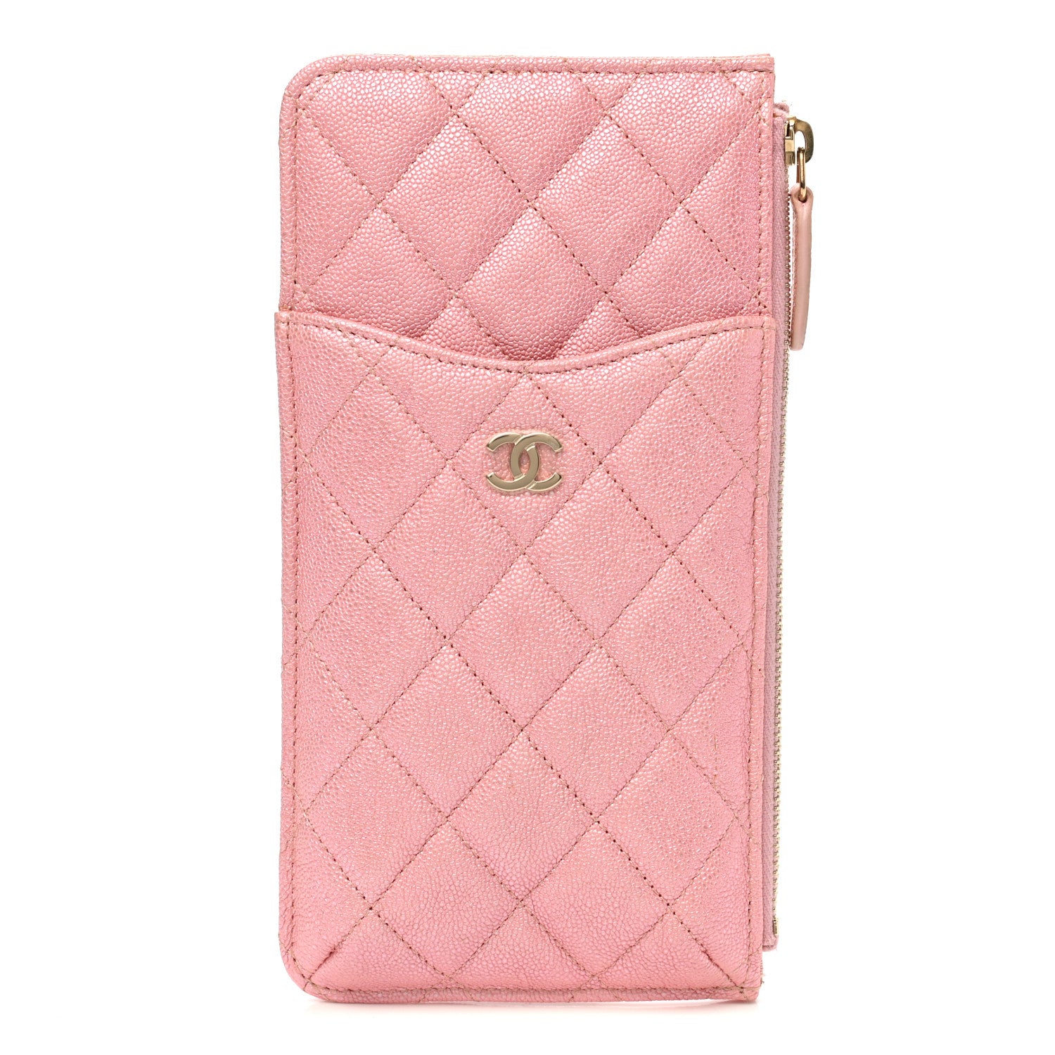 Chanel Iridescent Caviar Quilted Classic iPhone Pouch Rose Pink 1 of 8