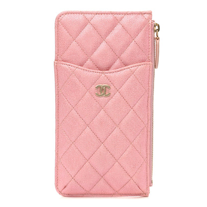 Chanel Iridescent Caviar Quilted Classic iPhone Pouch Rose Pink 1 of 8