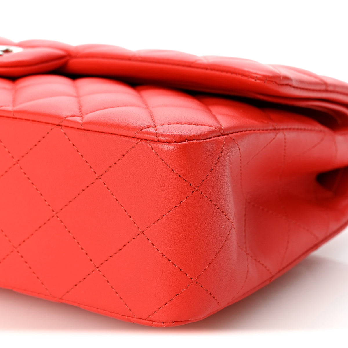 Chanel Lambskin Quilted Medium Double Flap Red 10 of 12