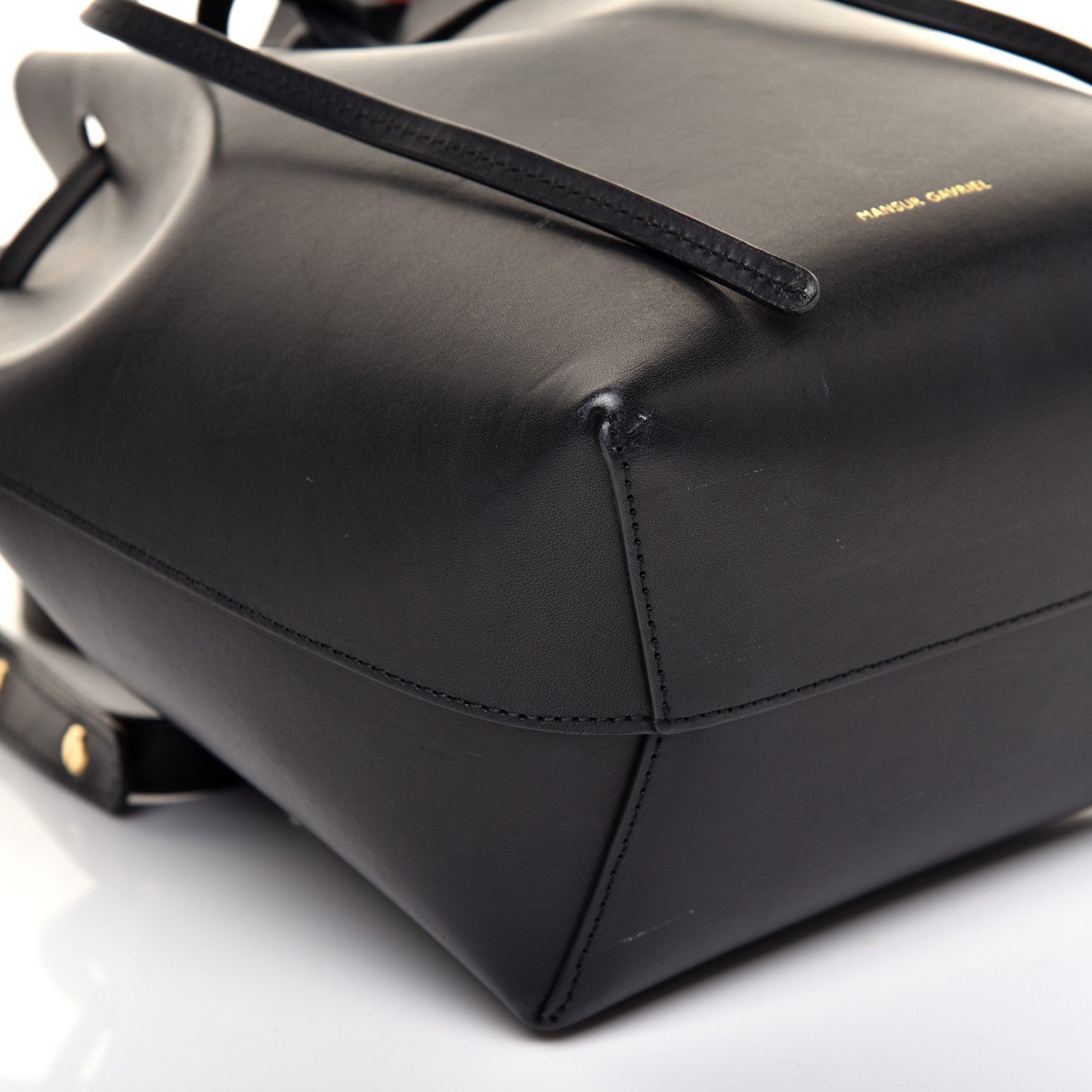 Mansur Gavriel Vegetable Tanned Calfskin Mini Bucket Bag Black Flamma 6 of 9