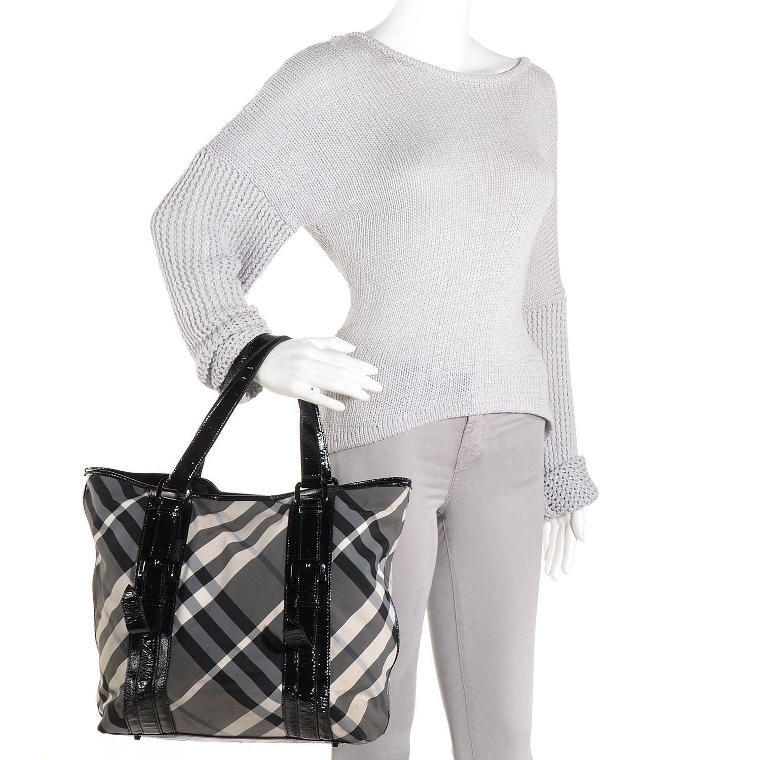 Burberry Nylon Beat Check Medium Victoria Tote 2 of 18