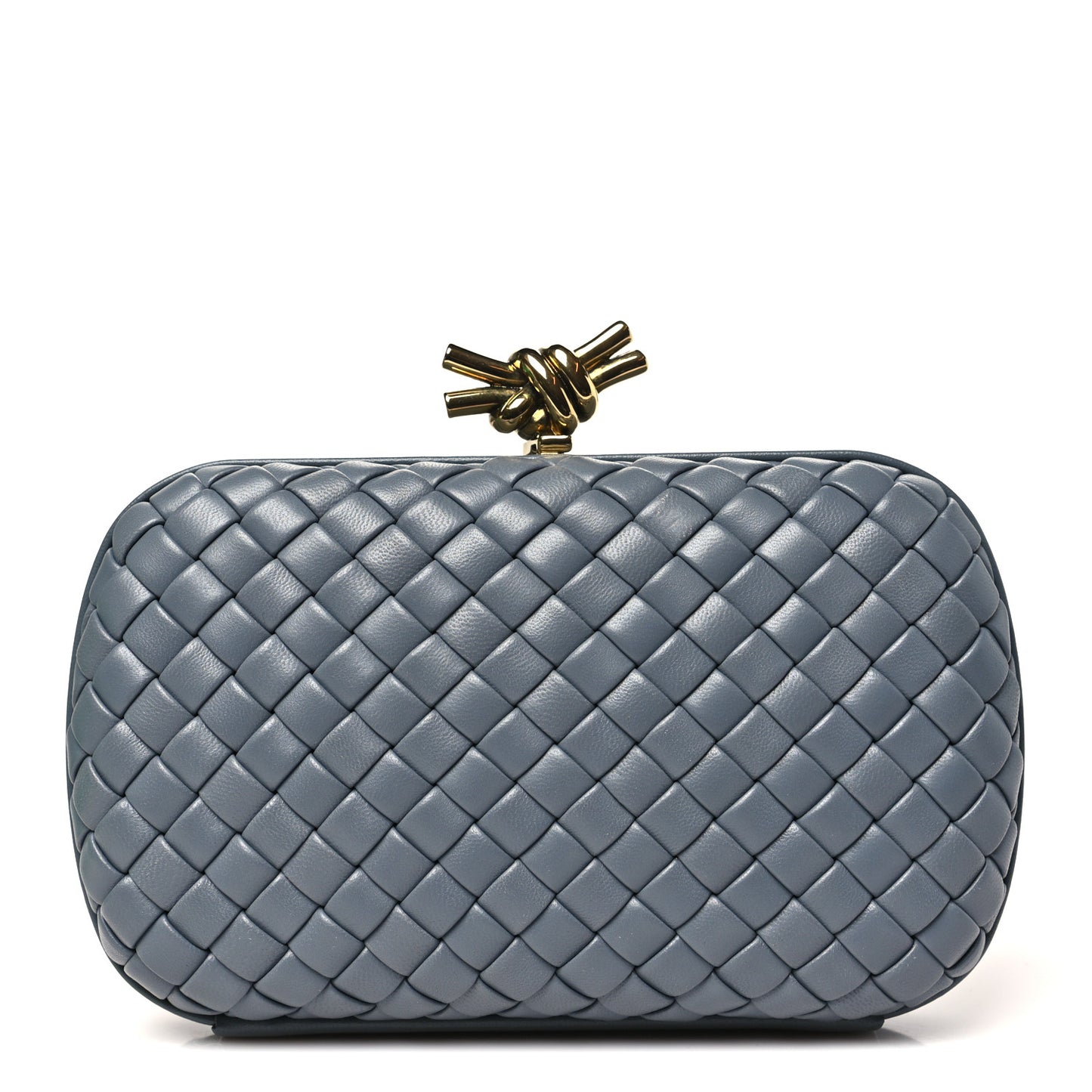 Nappa Intrecciato Minaudiere Knot Clutch Thunder