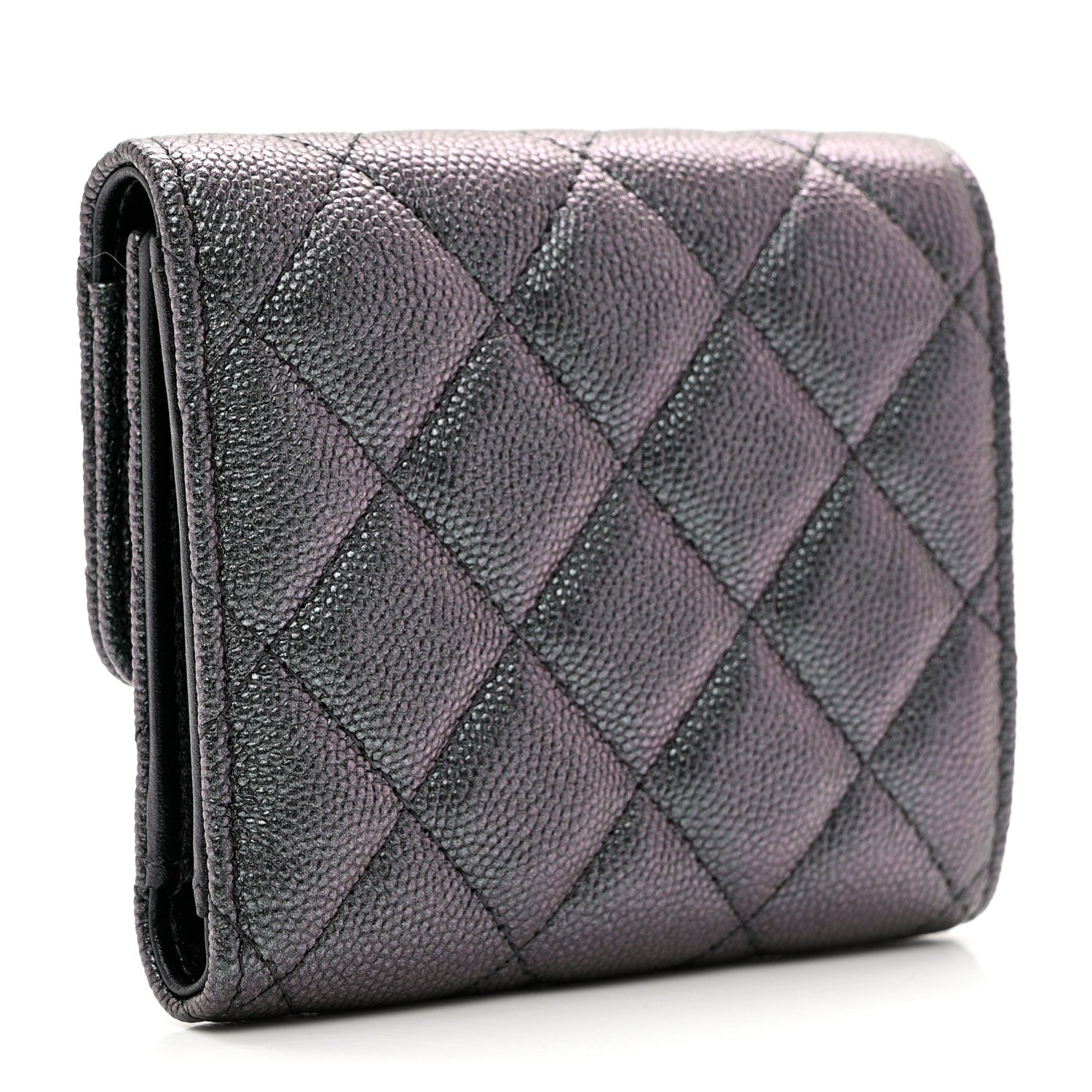 Chanel Iridescent Caviar Quilted Small Flap Wallet Black 2 of 10