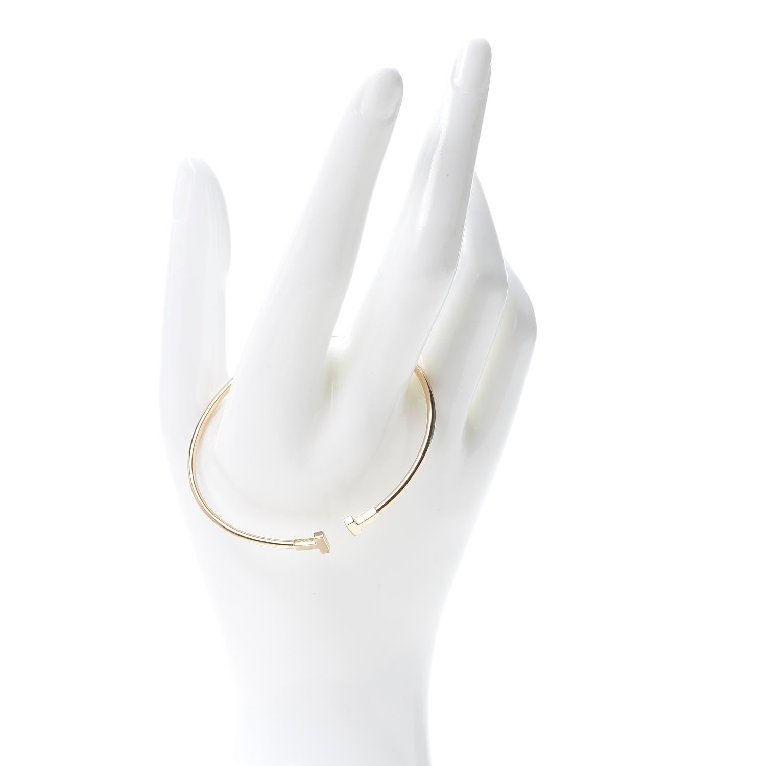 Tiffany 18K Rose Gold Narrow T Wire Bracelet 2 of 6