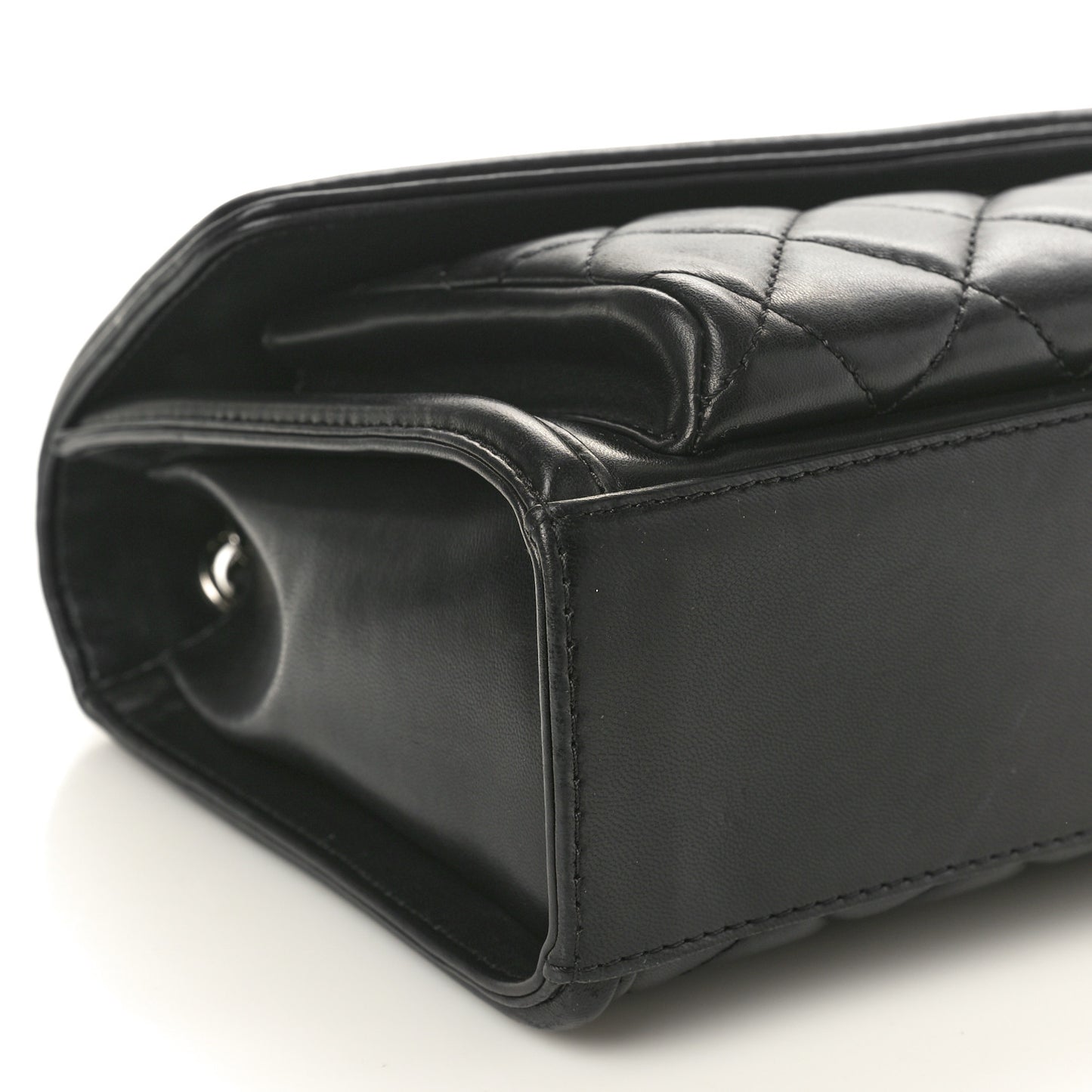 Lambskin Quilted Large Geometric Flap Black