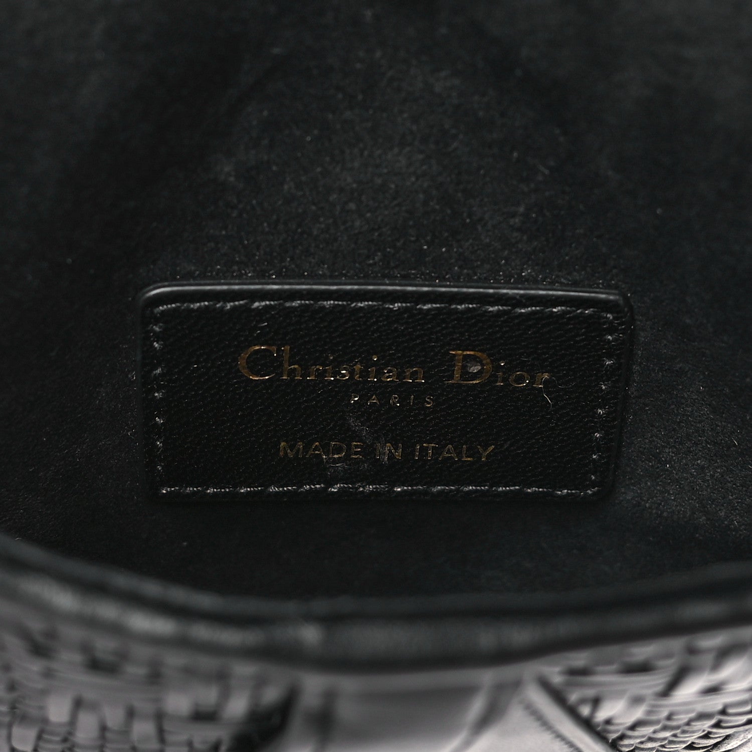 Christian Dior Calfskin Braided Saddle Belt Bag Black 6 of 10