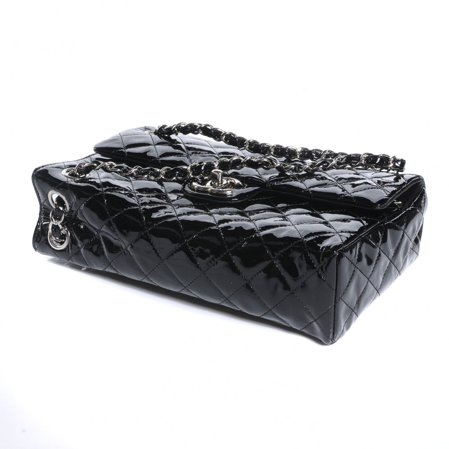 Chanel Patent Upside Down Flap Tote Bag 4 of 9