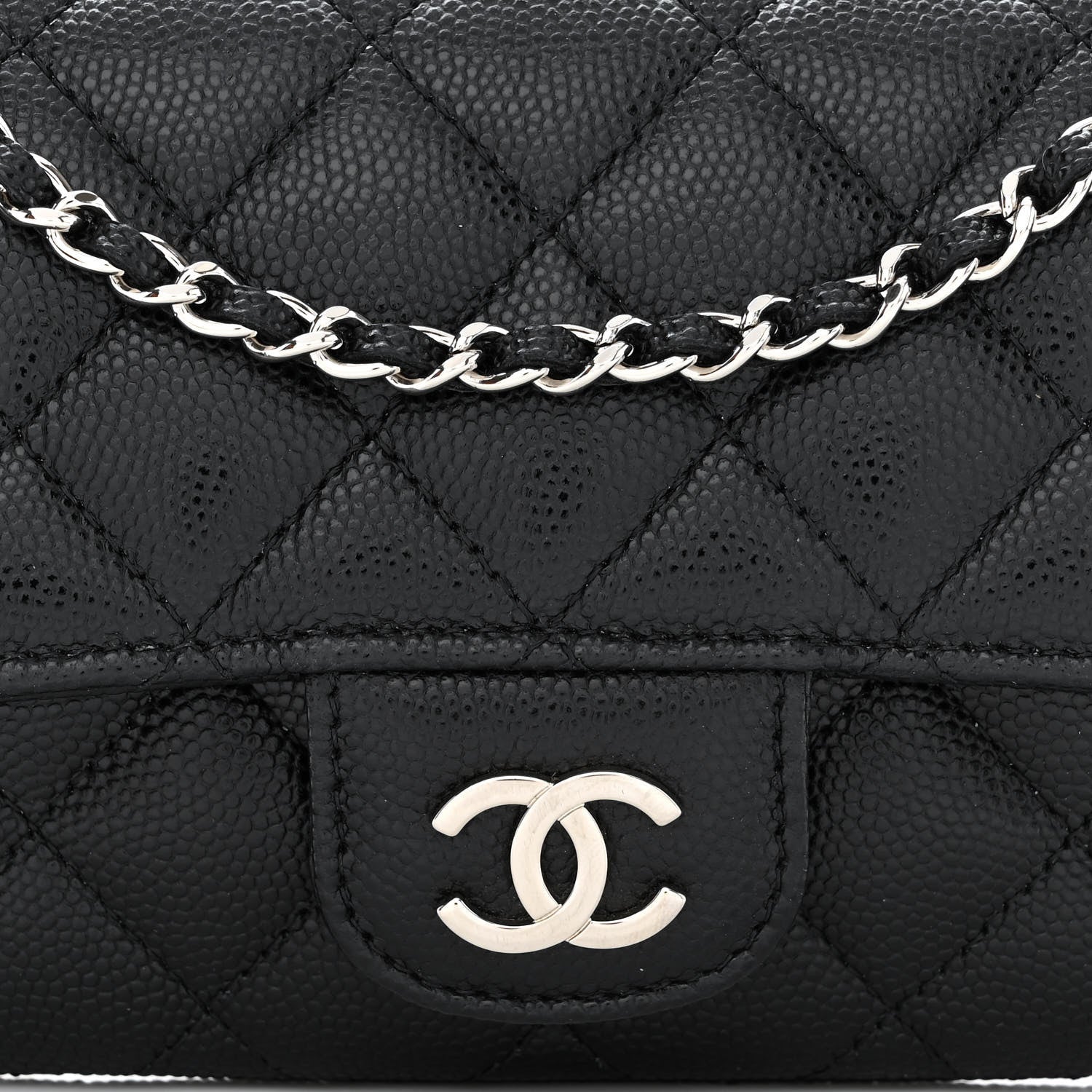 Chanel Caviar Quilted Glasses Case With Chain Black 9 of 12
