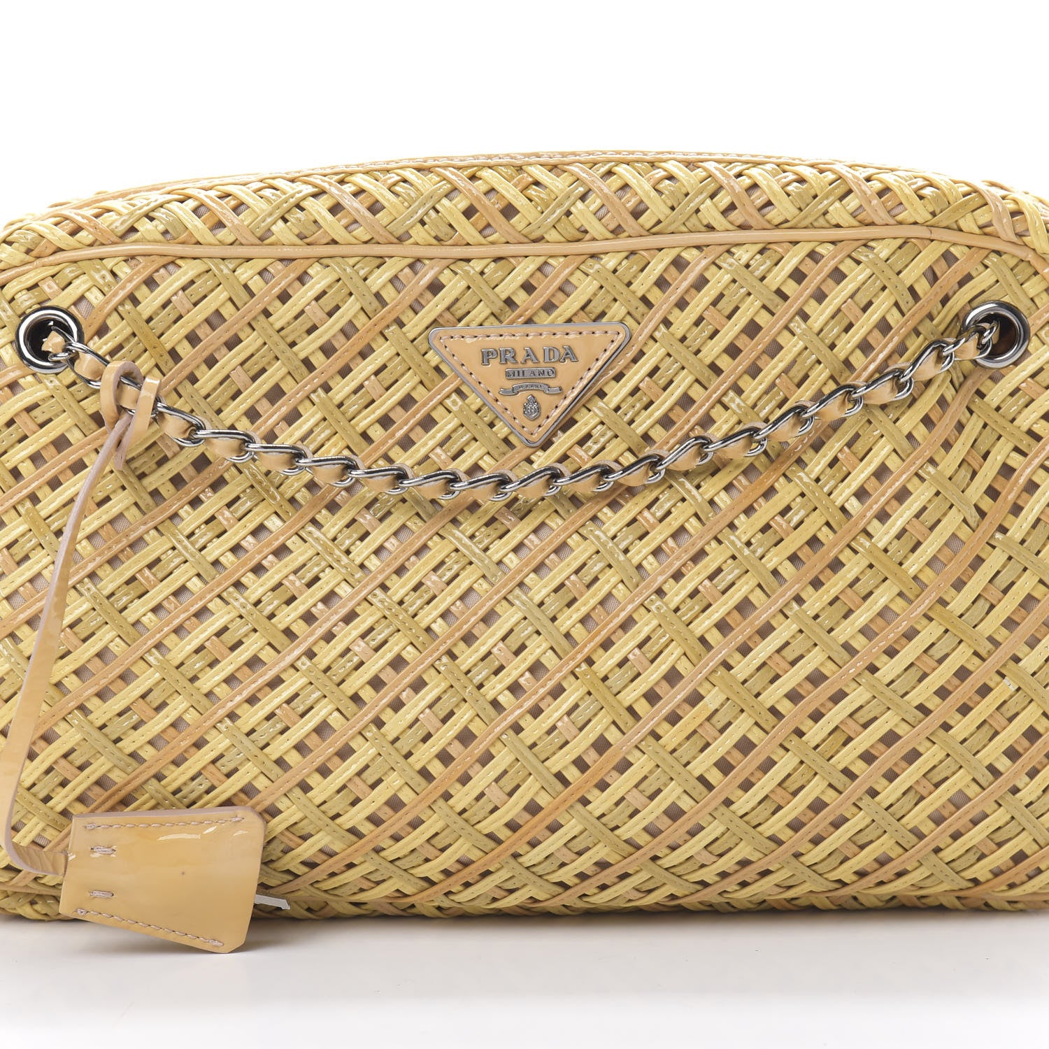 Prada Vernice Madras Camera Bag Quarzo 9 of 13