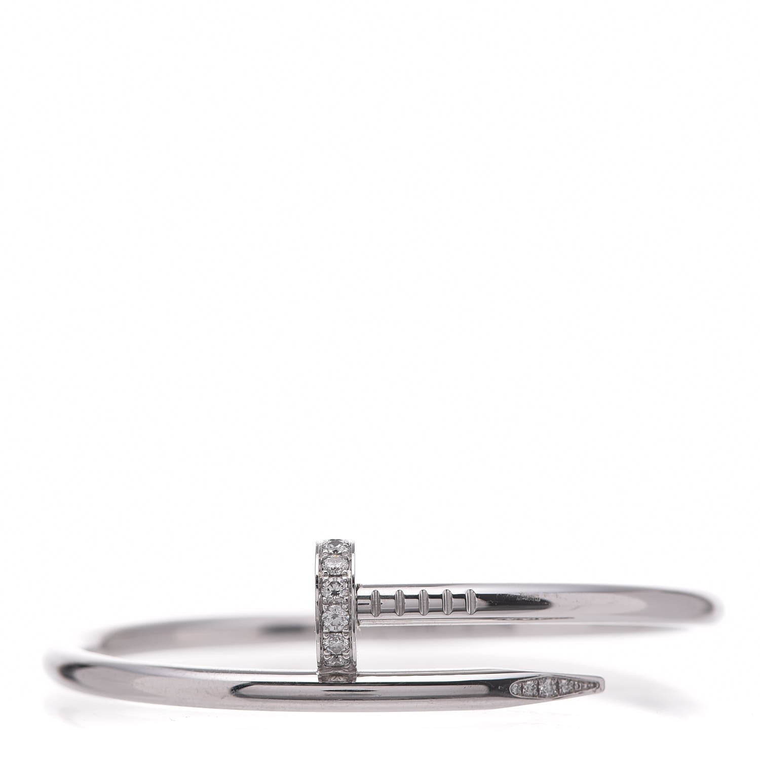 Cartier 18K White Gold Diamond Juste Un Clou Bracelet 15 1 of 6