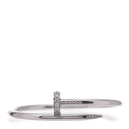 Cartier 18K White Gold Diamond Juste Un Clou Bracelet 15 1 of 6