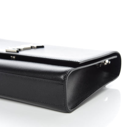 Saint Laurent Grain De Poudre Large Classic Monogram Kate Satchel Black 6 of 8