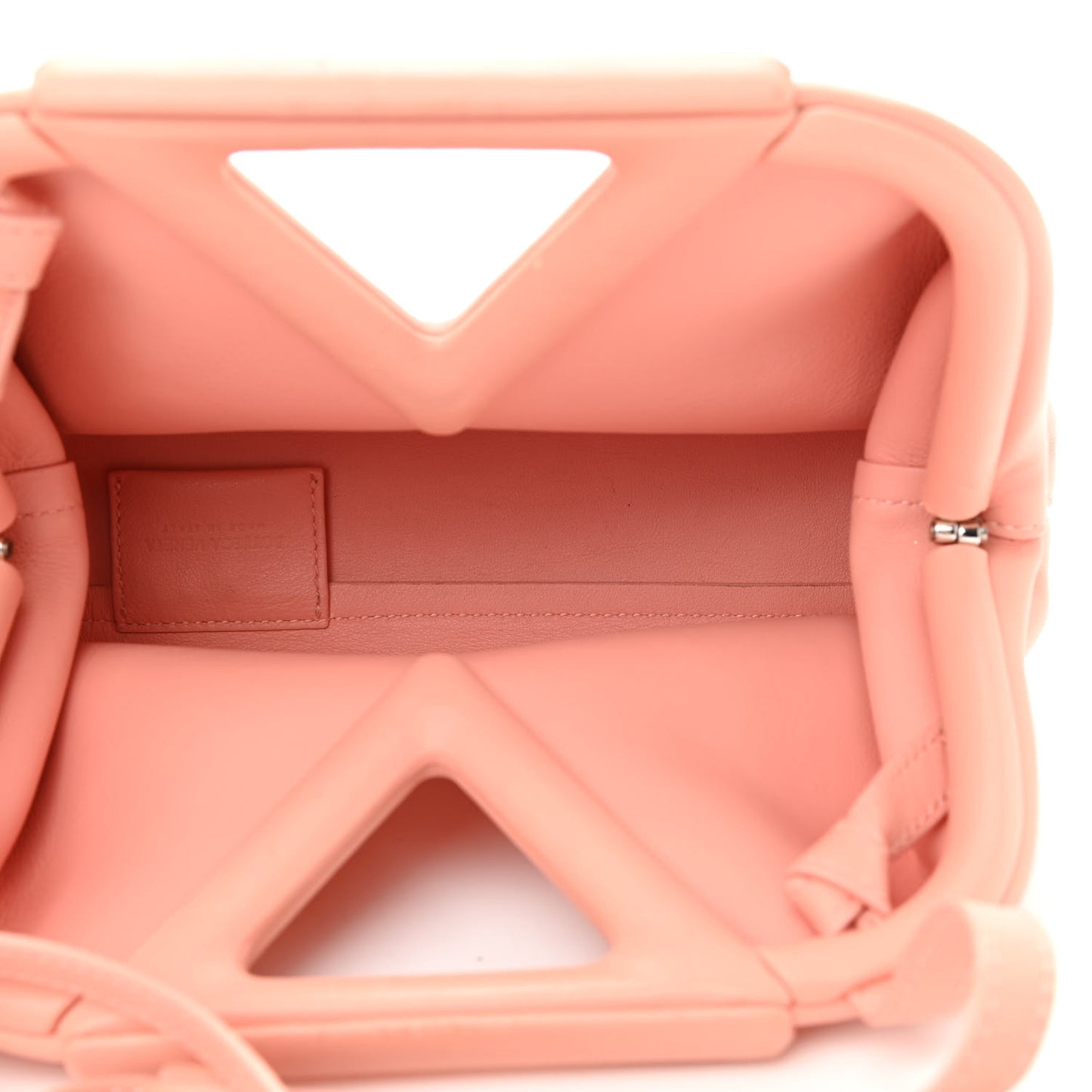 Calfskin Small The Point Triangle Bag Peachy