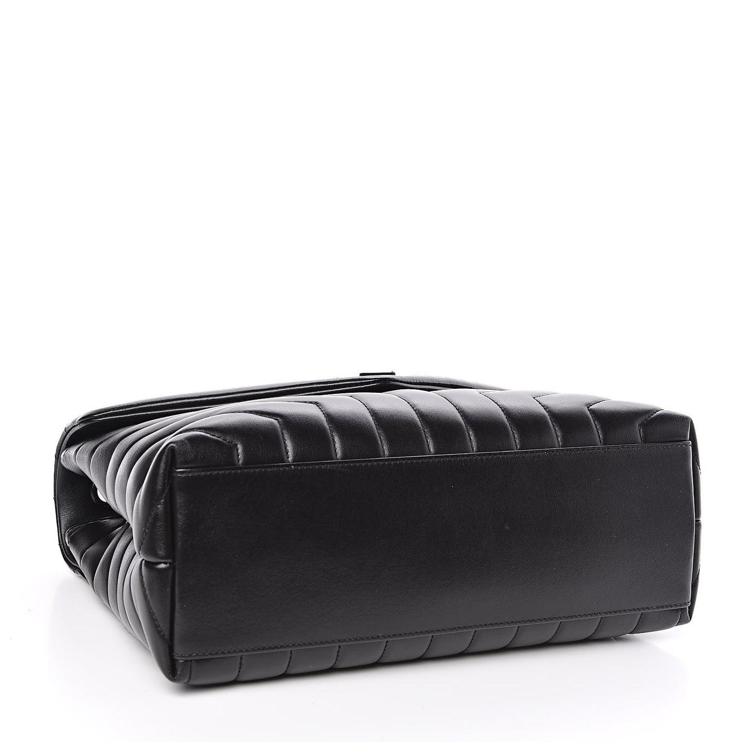 Calfskin Y Quilted Monogram Medium Loulou Chain Satchel Black