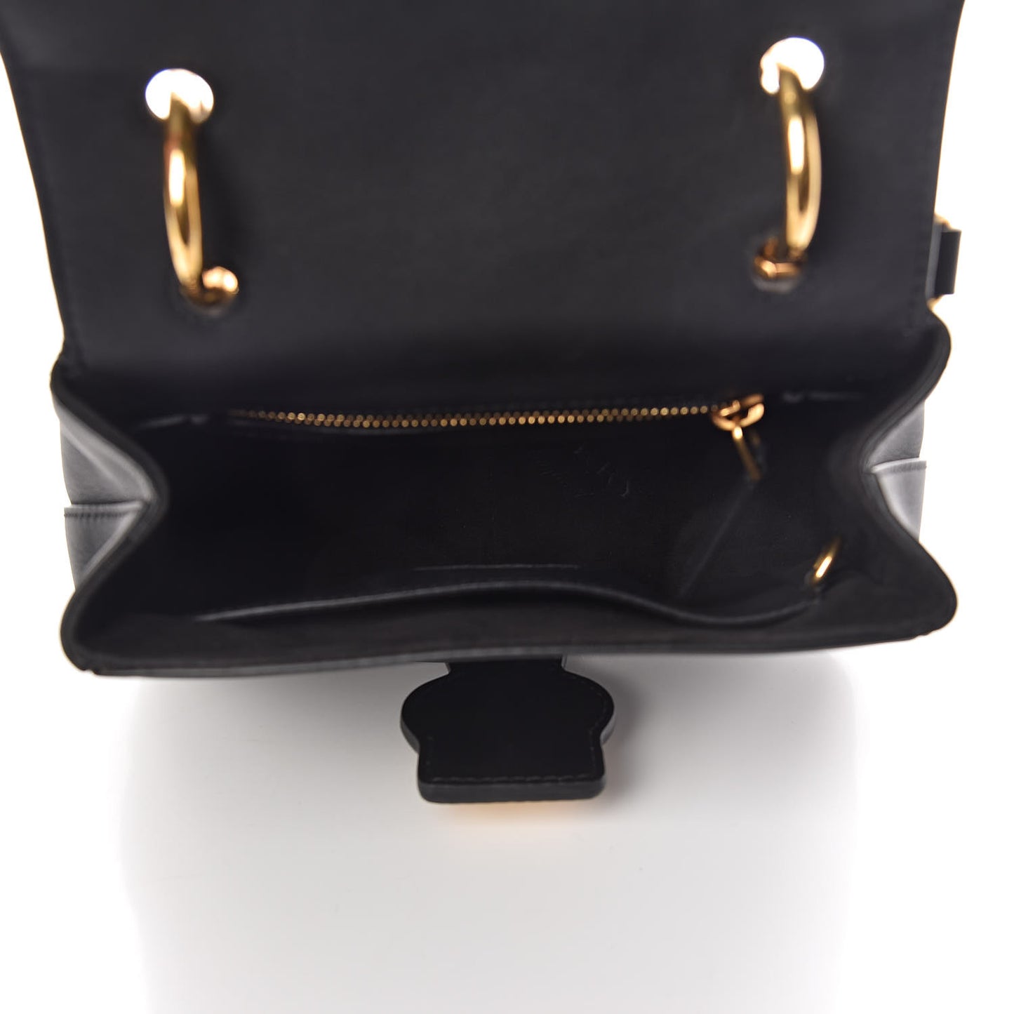 Trench Calfskin Small DK88 Top Handle Bag Black