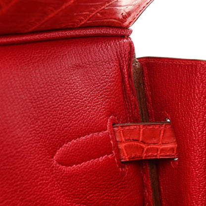 Hermes Matte Porosus Crocodile Birkin 35 Bougainvillea 11 of 12
