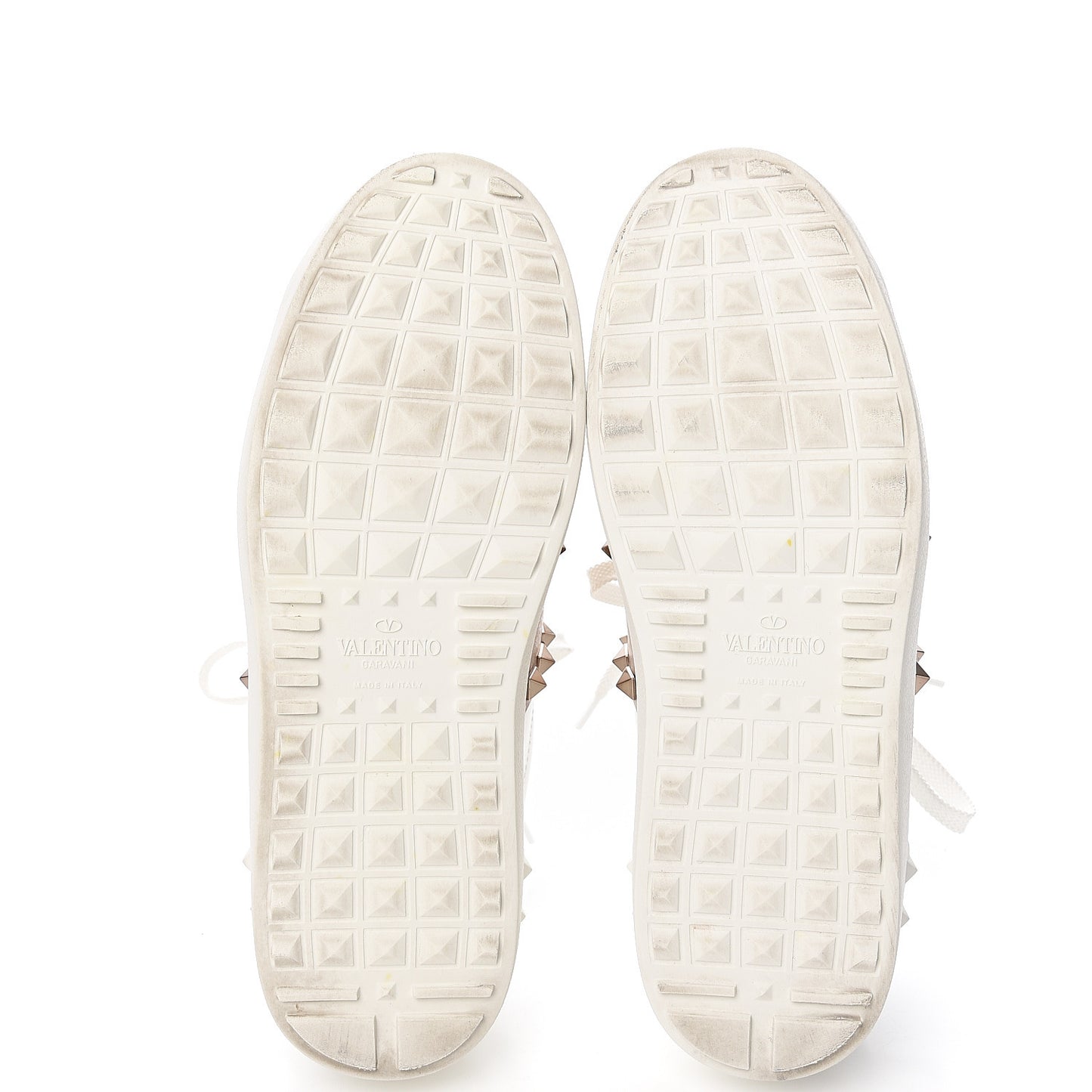 Calfskin Rockstud Untitled Open Sneakers 37 White Pewter