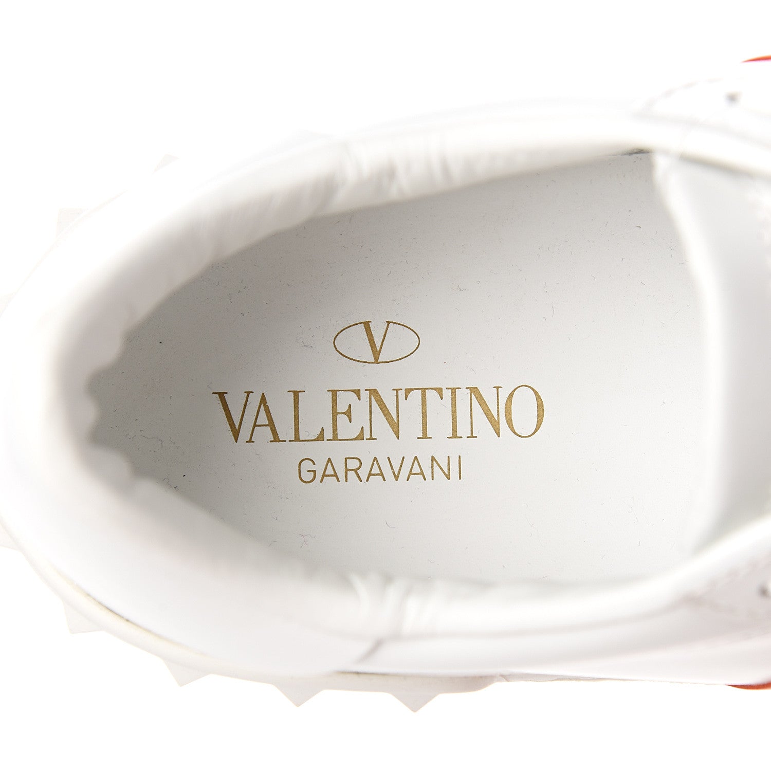 Valentino Garavani Calfskin Mens Rockstud Open Sneakers 40 White Goldfish 7 of 9