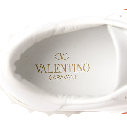 Valentino Garavani Calfskin Mens Rockstud Open Sneakers 40 White Goldfish 7 of 9