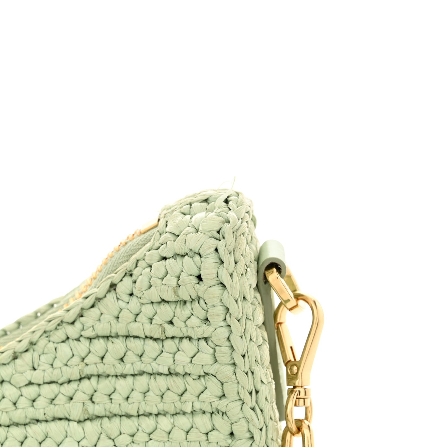 Yarn Raffia Effect Crochet Re-Edition 2005 Shoulder Bag Acqua