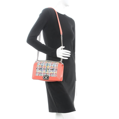 Chanel Lambskin Tweed Medium Boy Flap Coral 2 of 11