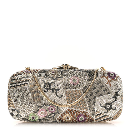 Judith Leiber Crystal Minaudiere Clutch Silver Multicolor 1 of 14