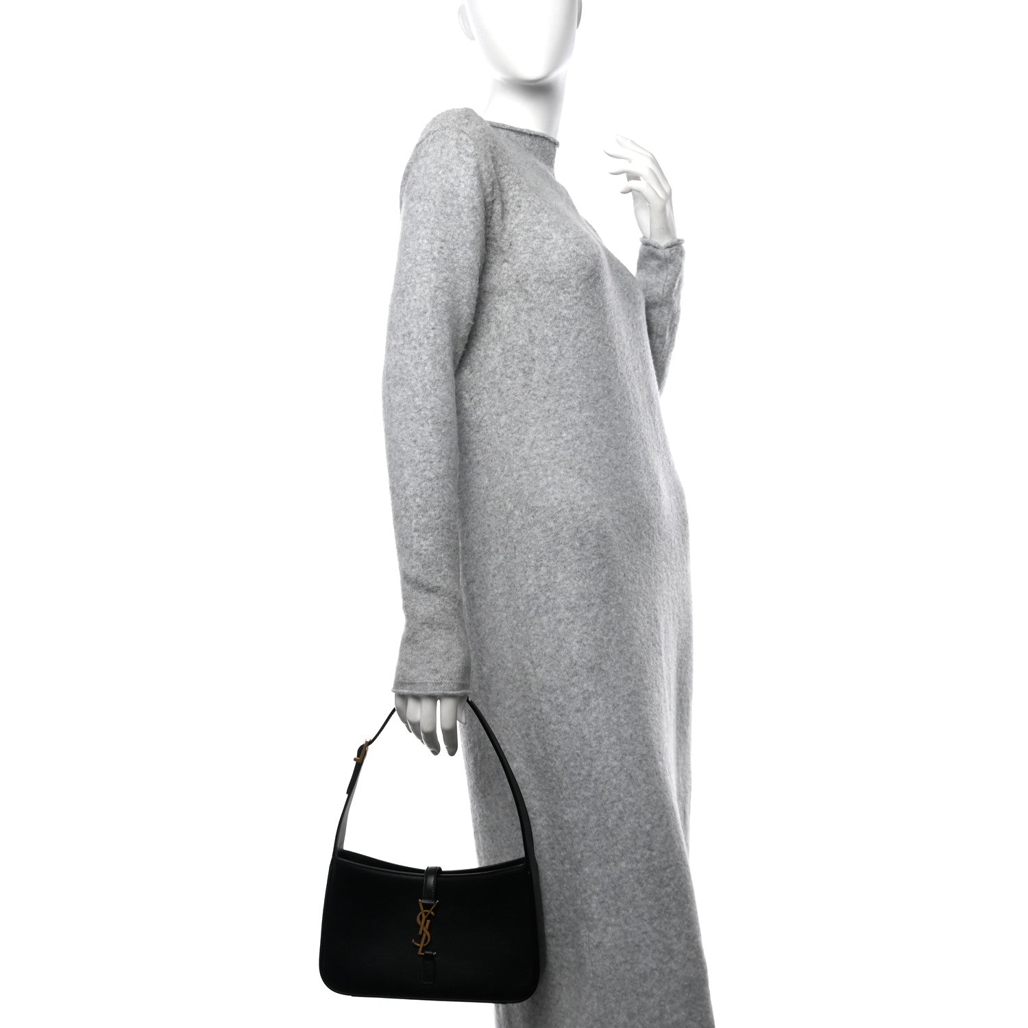 Saint Laurent Smooth Calfskin Le 5 A 7 Hobo Black 2 of 11