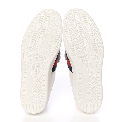 Gucci Calfskin Ayers Web Angry Cat Embroidered Mens Ace Sneakers 11.5 White 5 of 10