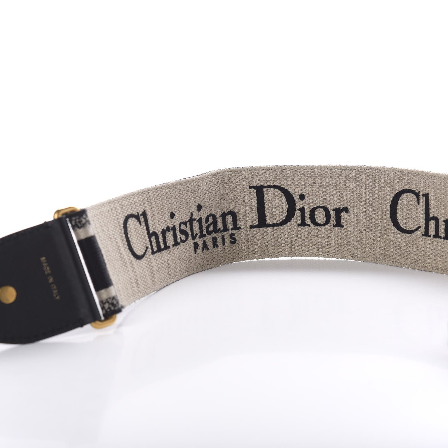 Christian Dior Canvas Embroidered Shoulder Strap Black 5 of 6
