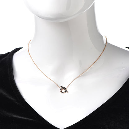 Hermes 18K Rose Gold Black Spinel Finesse Pendant Necklace 2 of 6