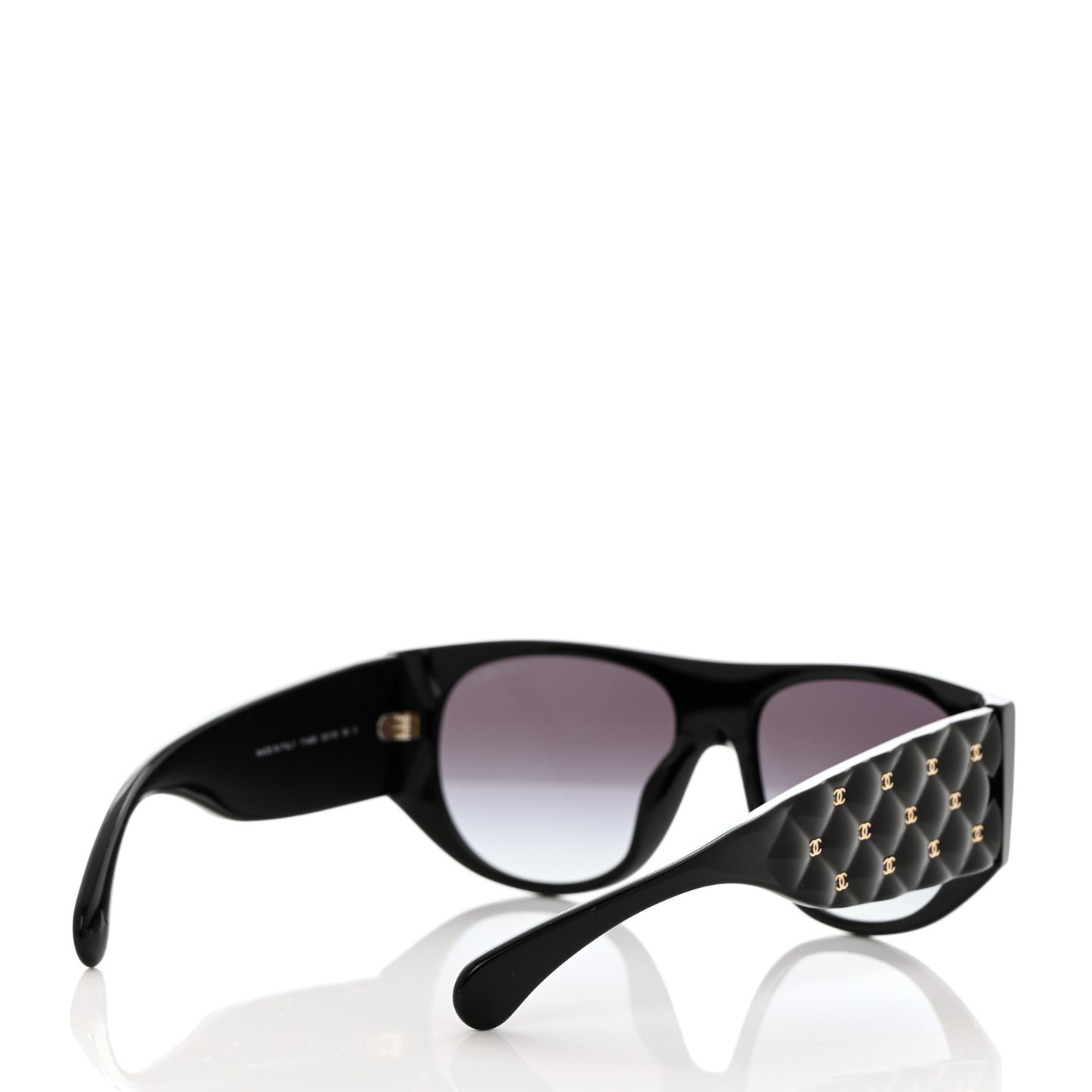 Acetate Quilted CC Pilot Sunglasses 71465 Black