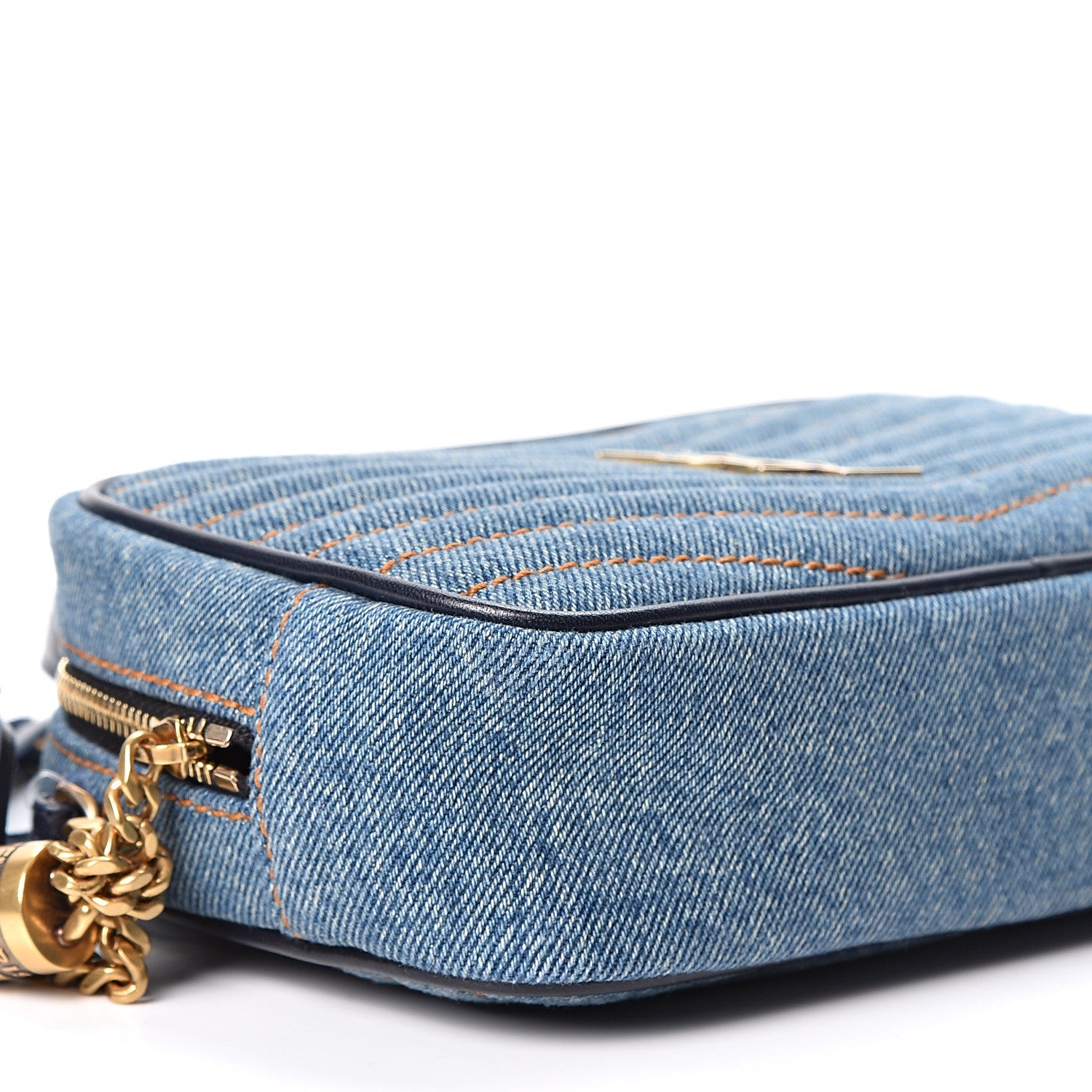 Saint Laurent Denim Matelasse Monogram Mini Lou Camera Bag California Blue 8 of 9