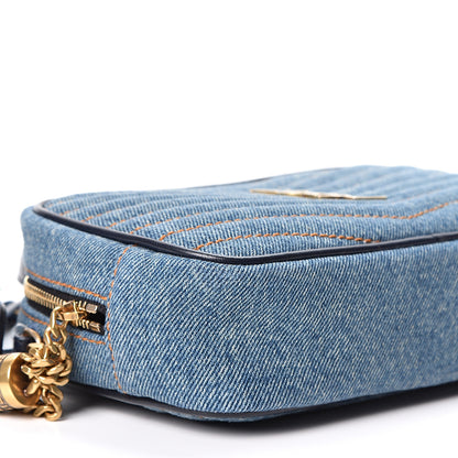 Saint Laurent Denim Matelasse Monogram Mini Lou Camera Bag California Blue 8 of 9