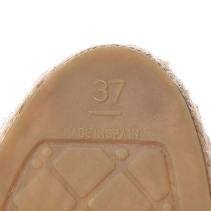 Chanel Lambskin Canvas Cap Toe CC Espadrilles 37 Black 7 of 9