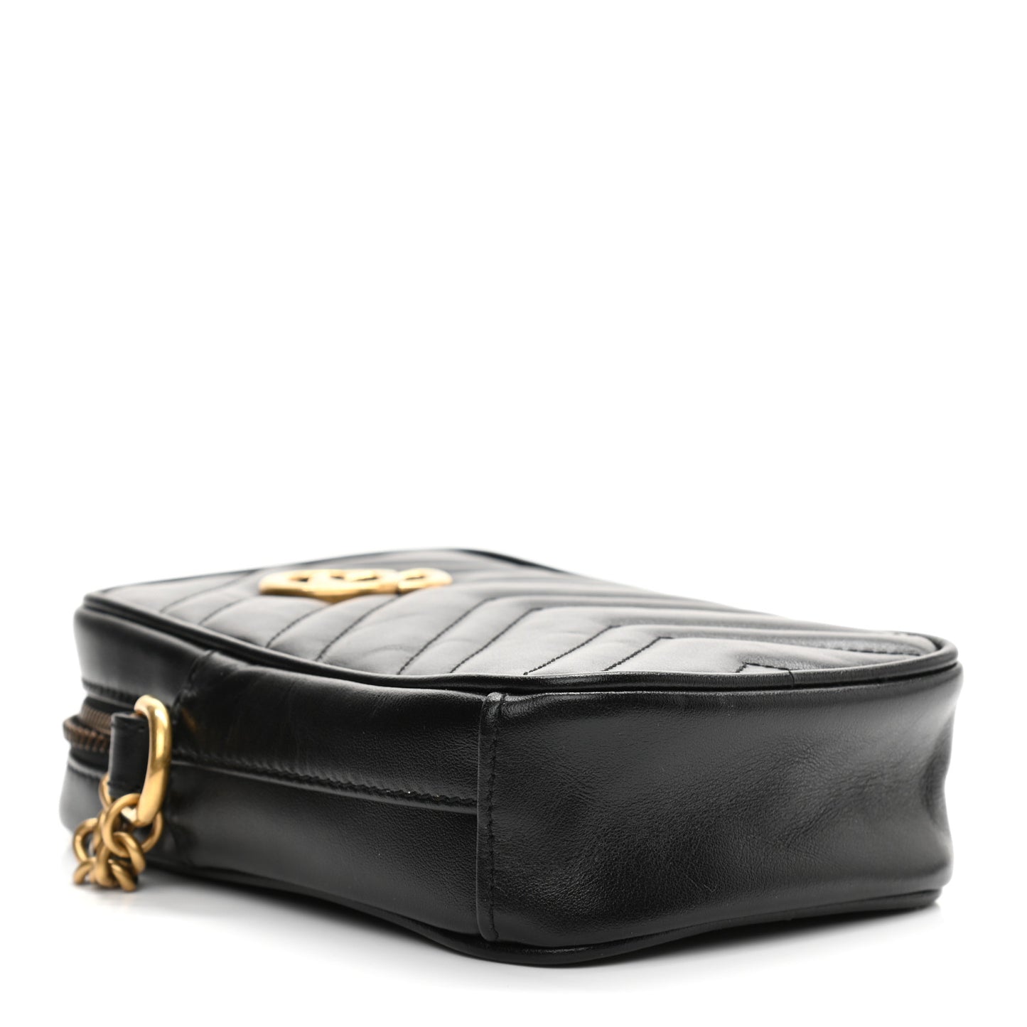Calfskin Matelasse Mini GG Marmont Crossbody Bag Black