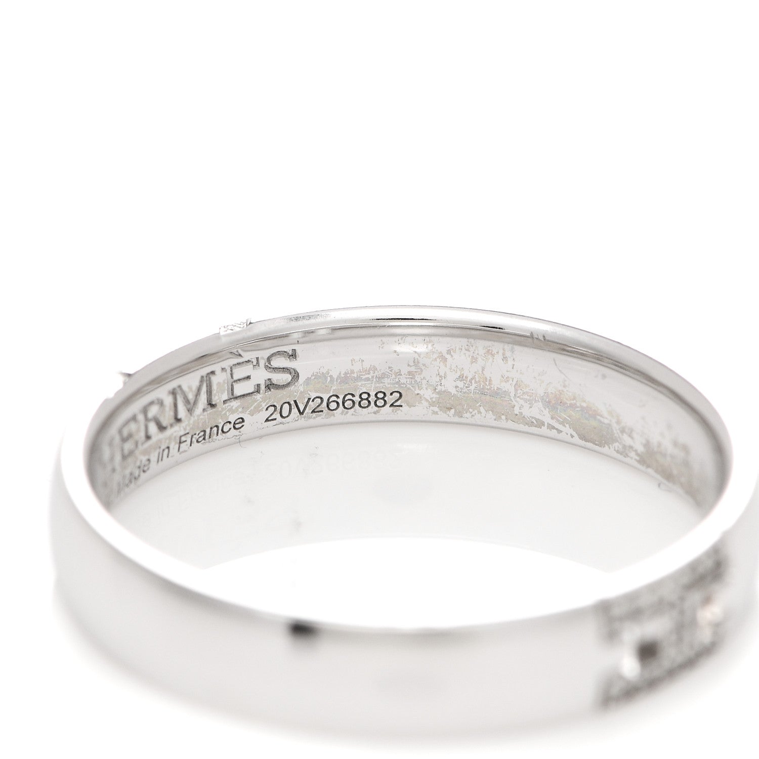 Hermes 18K White Gold Diamond Ever Herakles Wedding Band Ring 53 6.25 5 of 7