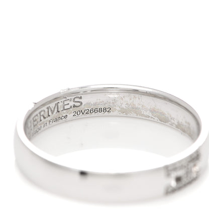 Hermes 18K White Gold Diamond Ever Herakles Wedding Band Ring 53 6.25 5 of 7