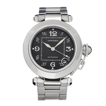 Cartier Stainless Steel 35mm Pasha C Automatic Watch Black 1 of 11
