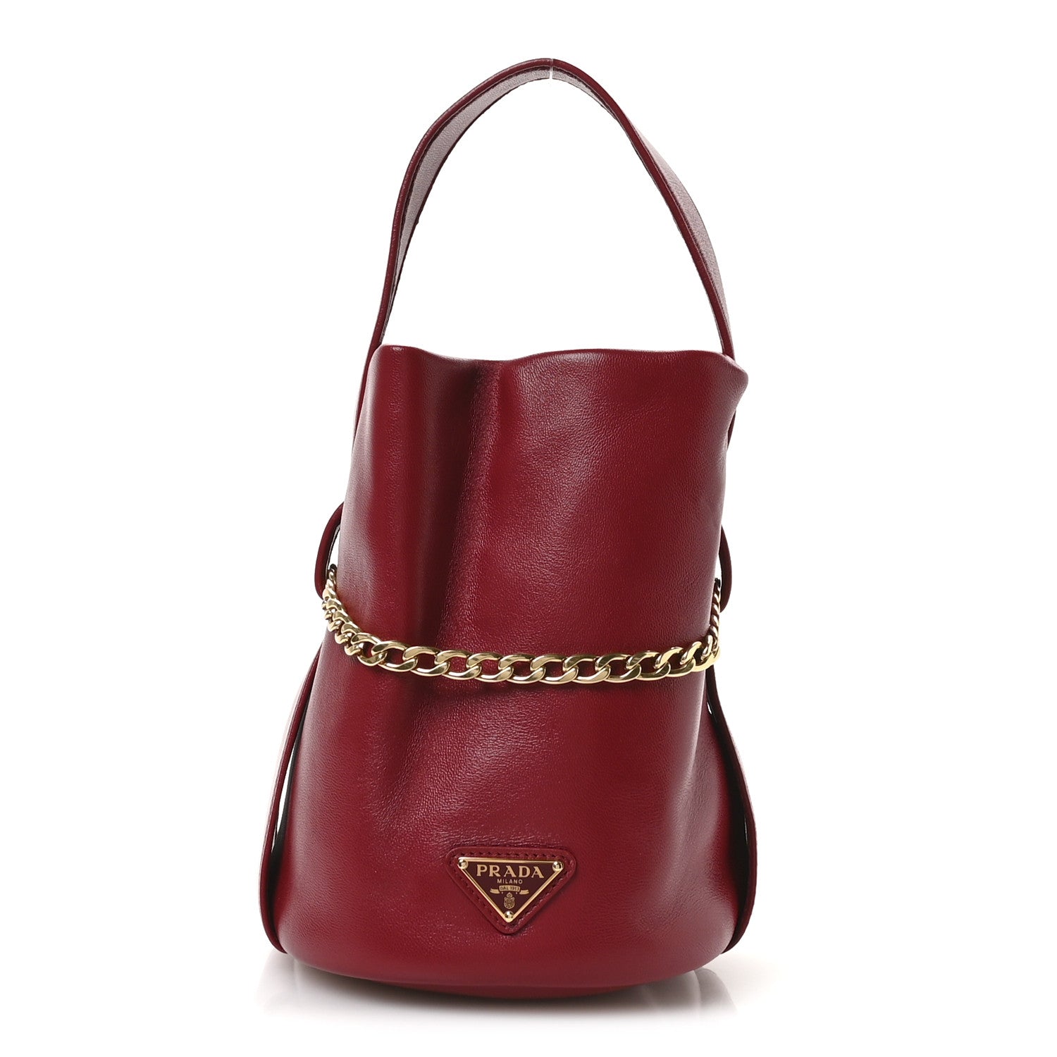 Prada Nappa Petit Sac Mini Bucket Bag Cherry 1 of 10