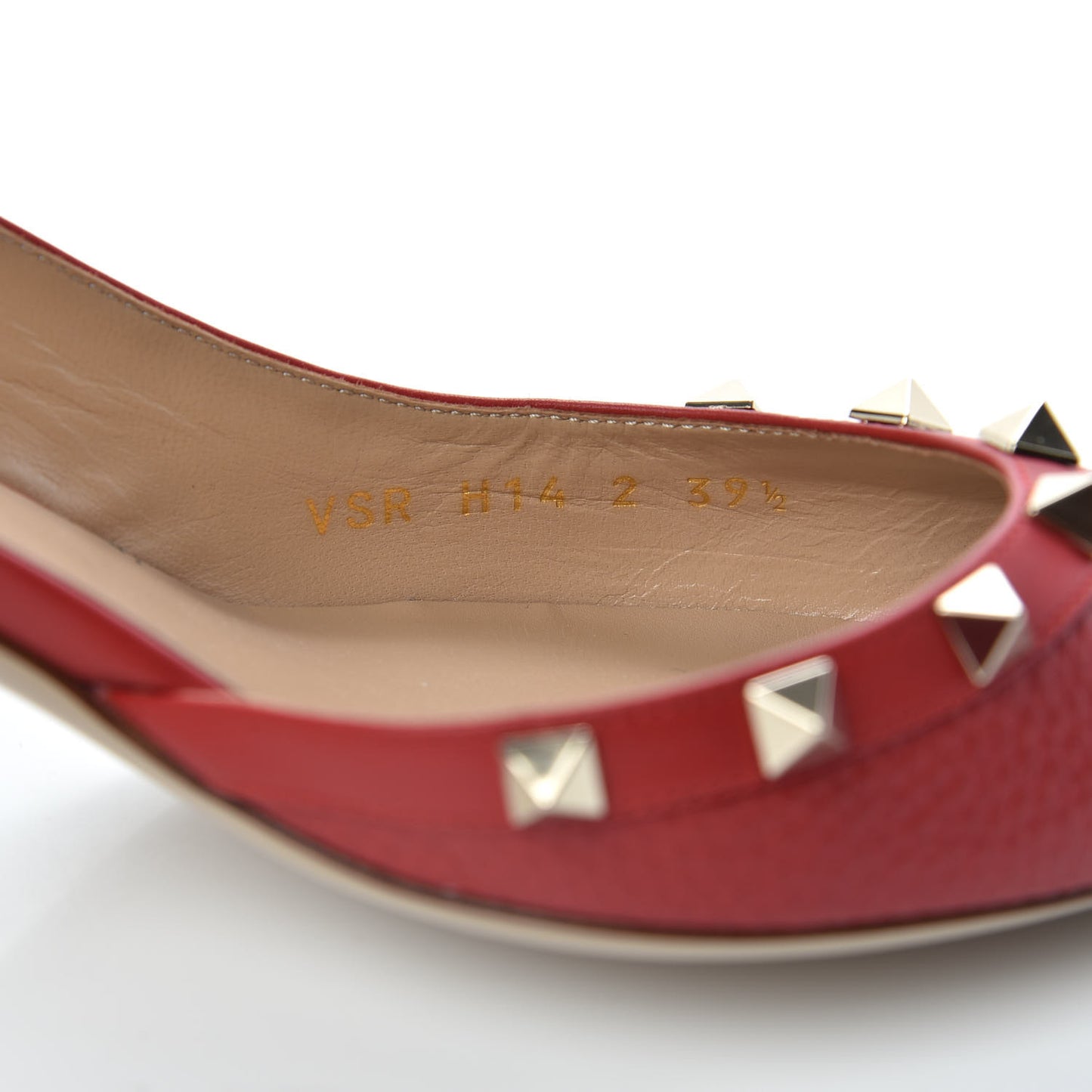 Pebbled Calfskin Rockstud Half D'Orsay Slingback 50mm Pumps 39.5 Rosso Valentino